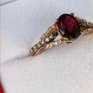 LeVian Garnet and Diamond Ring